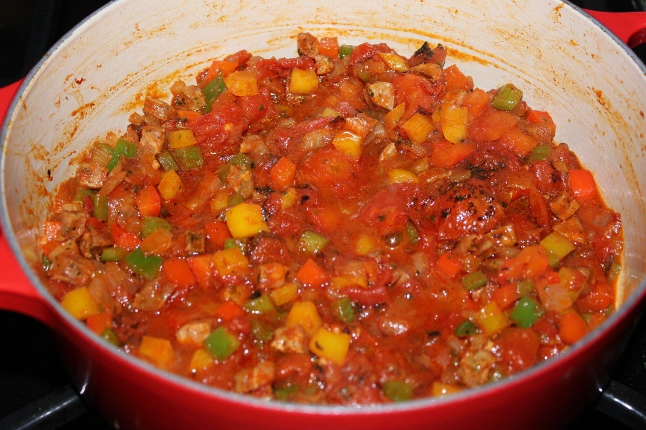 brown-rice-jambalaya-with-shrimp-chicken-sausage-and-bell-peppers-step-3