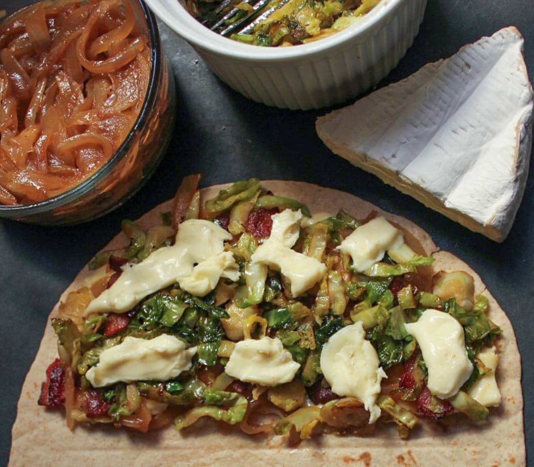 brie-quesadillas-with-brussels-sprouts-bacon-and-beer-glazed-onions-step-8