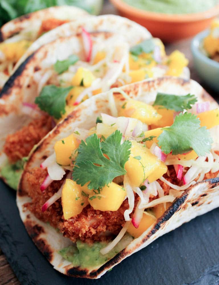 Crispy-Baked-Tilapia-Tacos-with-Mango-Salsa-and-avocado-salsa-verde-4