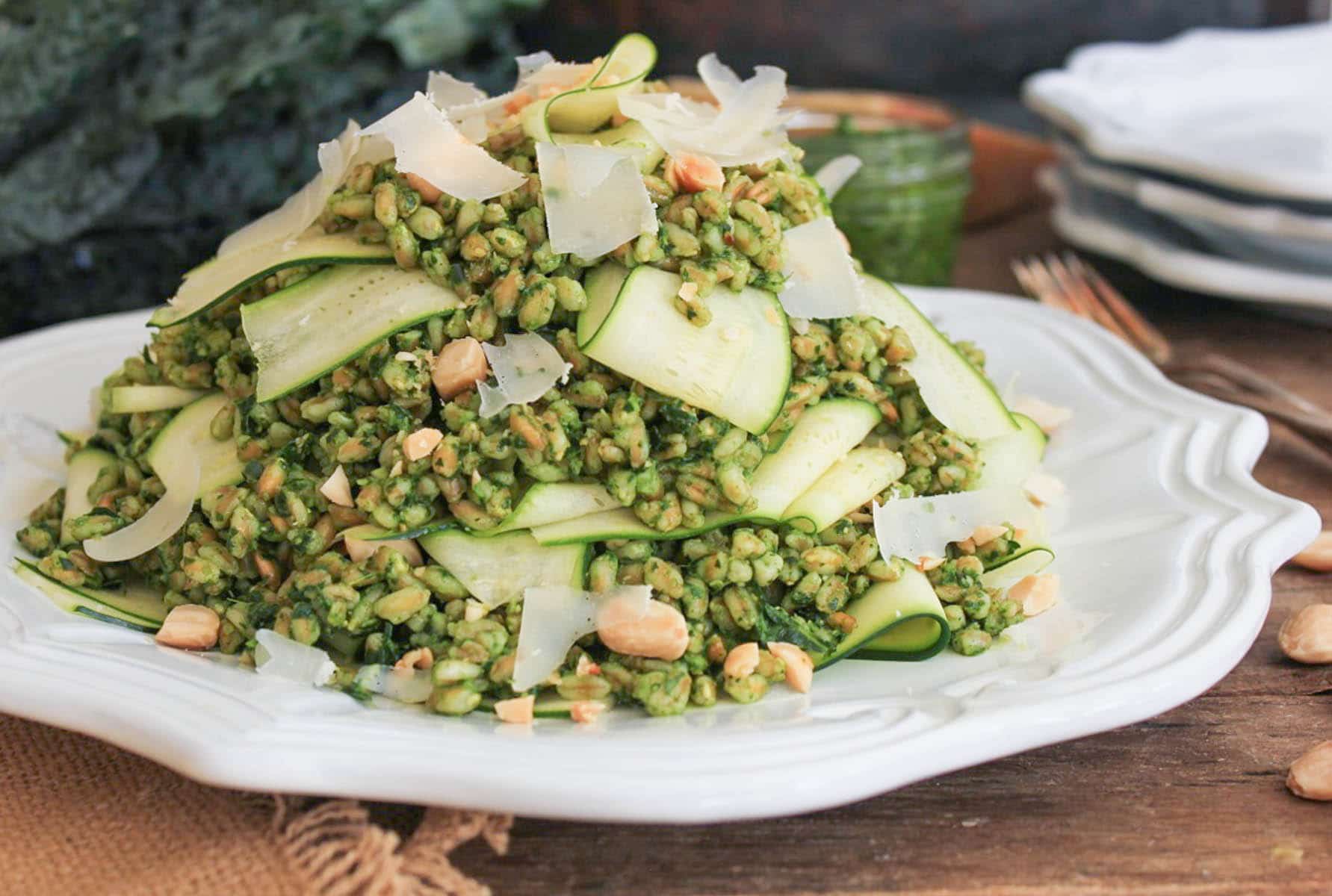 Farro-with-Kale-Pesto-Shaved-Zucchini-Parmesan-Marcona-Almonds-8