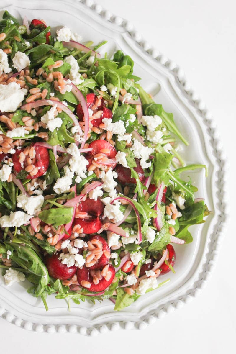 Arugula-and-Farro-Salad-with-Cherries-and-Goat-Cheese-2
