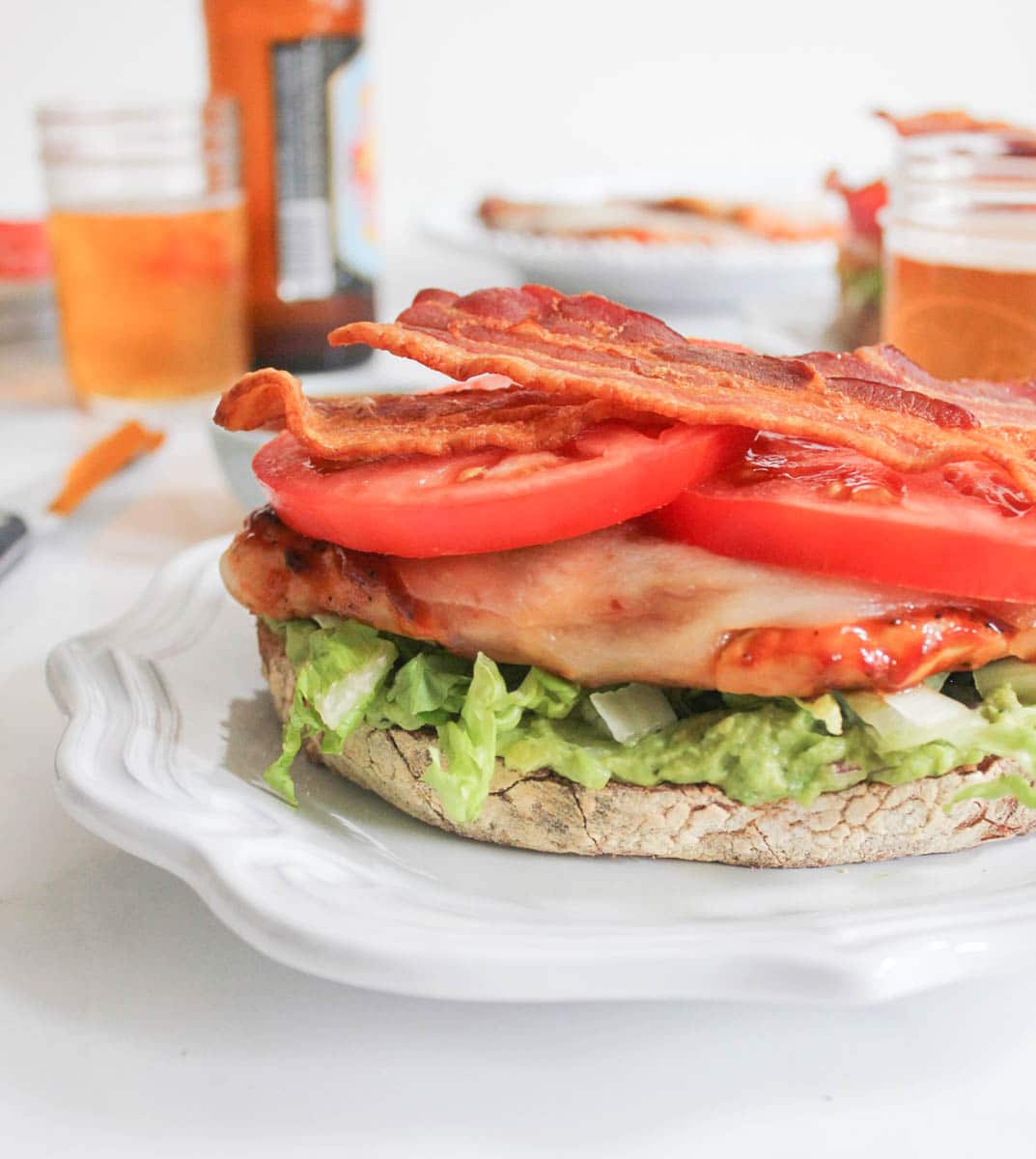 Open-Face-Barbecue-Chicken-Club-Toast-with-Guacamole-and-Provolone-7