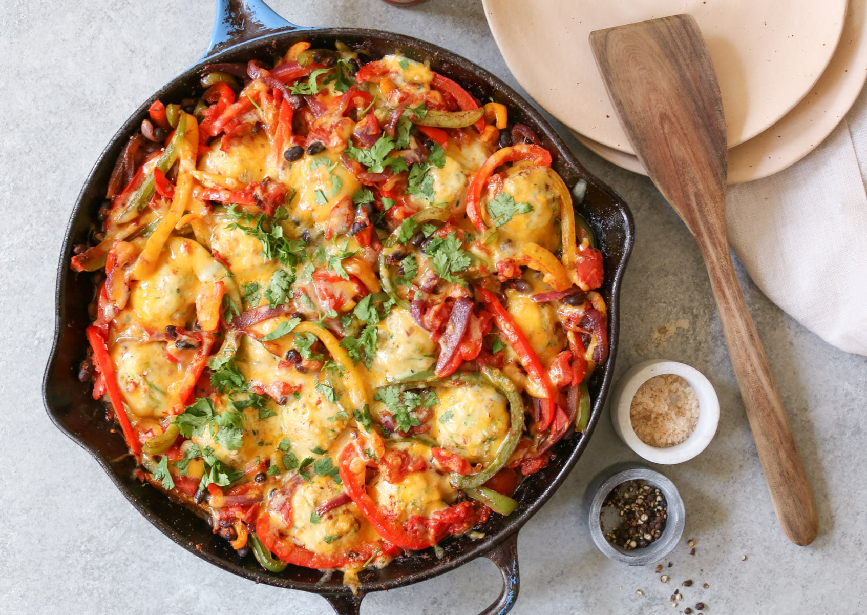 Gluten-Free-Chicken-Meatball-Fajita-Skillet-7