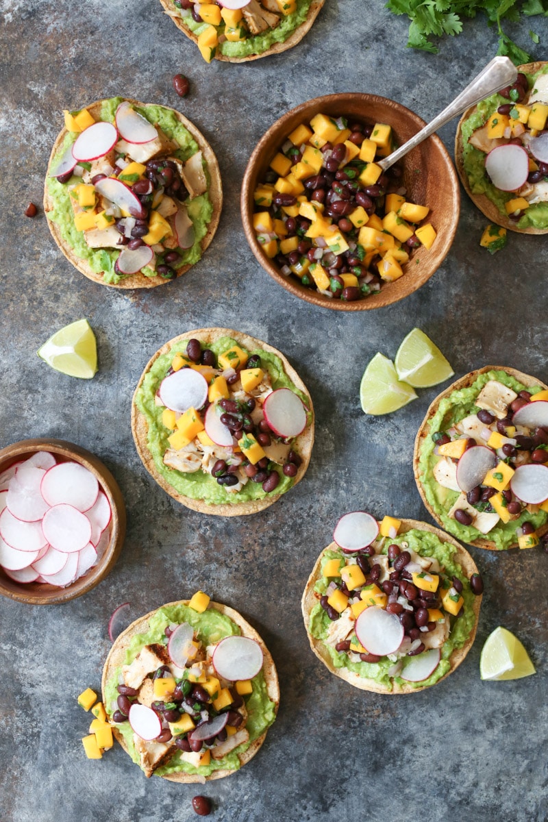 Grilled-Tuna-Tostadas-with-Black-Bean-Mango-Salsa-and-Avocado