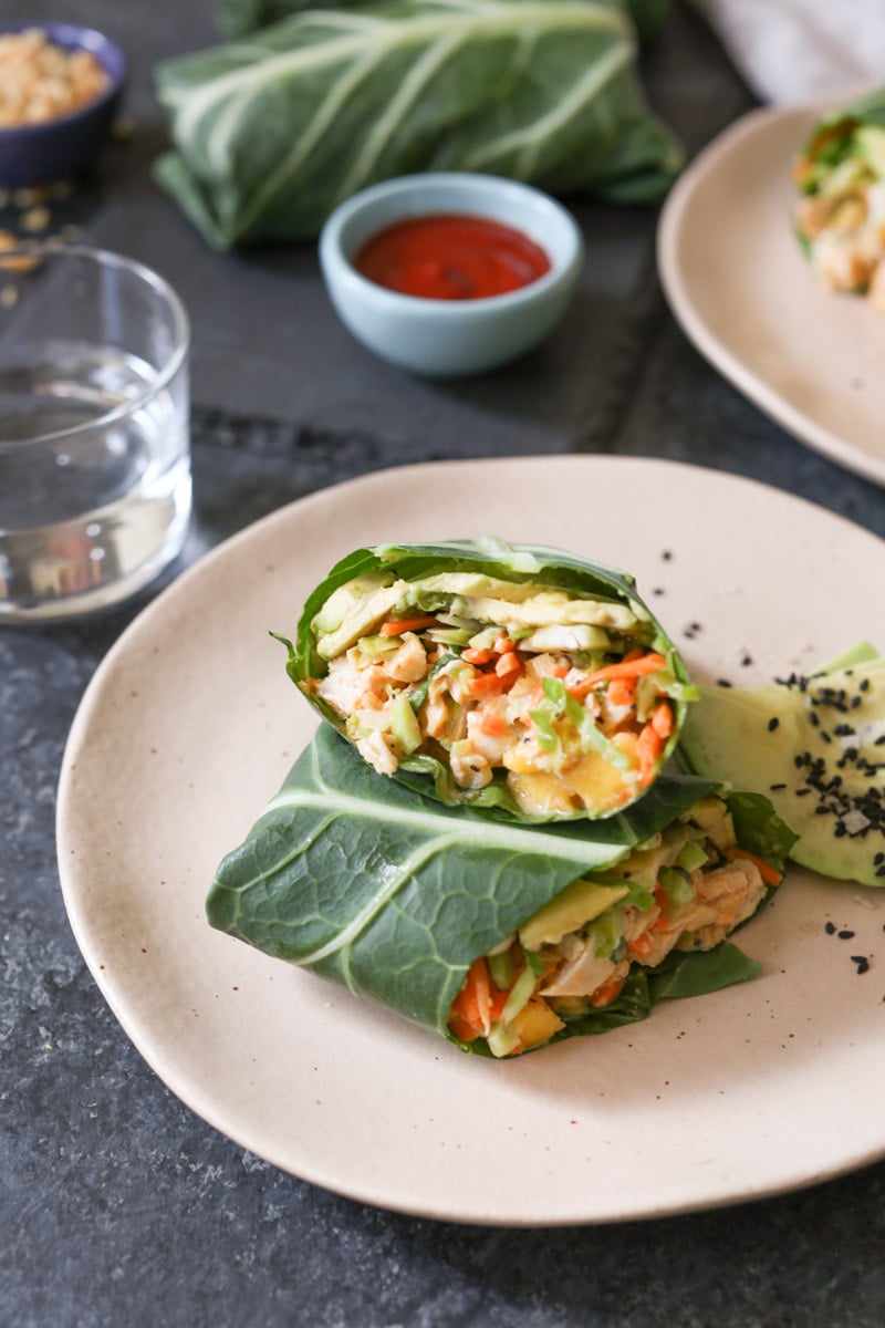 sriracha-chicken-salad-collard-wraps-with-mango-avocado-and-slaw-3